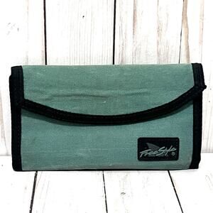 Freestyle Teal Tri-Fold Wallet Nylon Surf Skate Y2K Organizer Vintage